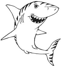 A cartoonish shark